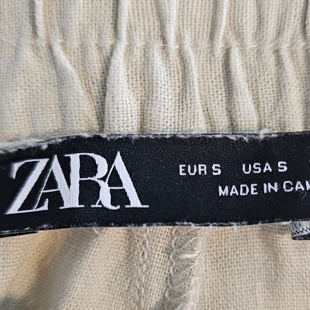Zara Relaxed Fit Linen-Blend Pants Sz. Small - Picture 10 of 11